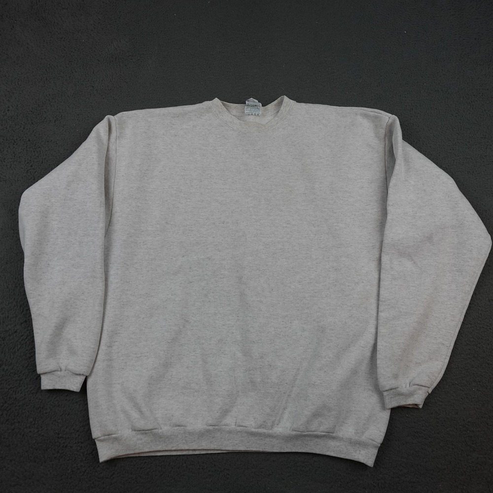 Vintage Blank Sweatshirt Mens 2XL Gray USA Crewneck Pullover Fashion Gear
